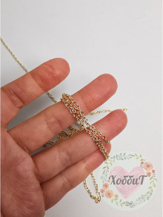 Цепь декоративная без карабина "Якорная" 1,1*1,1*1мм (золото), метр
